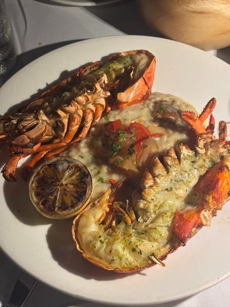Live Lobster with Mushroom Risotto at Merriman's Kapalua