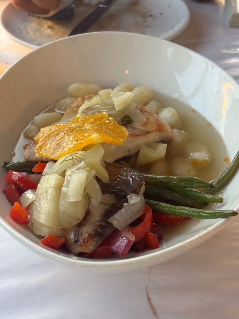 Seared Kona Kanpachi, Gnocchi at Kai Eats + Drinks