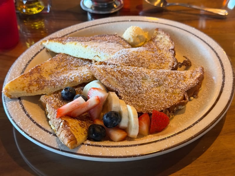 French Toast with Portuguese Sweet Bread at Kula Sandalwoods Inn & Cafe