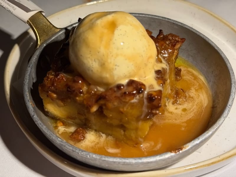 Pineapple Macadamia Nut Bread Pudding at Merriman's Kapalua