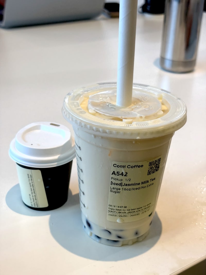 Jasmine Milk Tea at Cotti Coffee (chatswood)