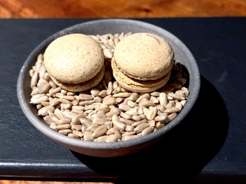 Pepo Farm Sunflower Seed Macaron at Exp. Restaurant