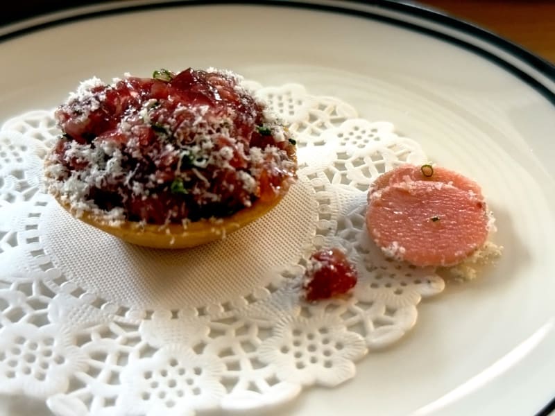 Beef Crudo Tartlet at Fabbrica Pasta Bar Newtown