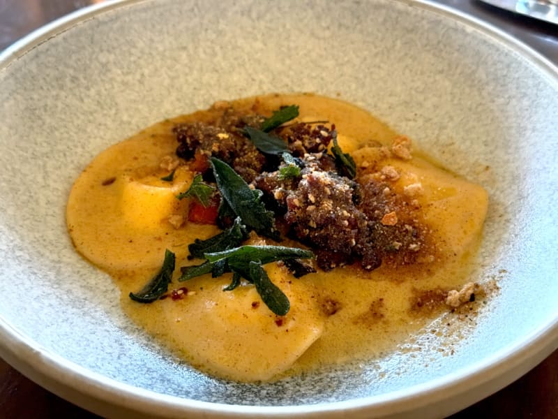 Parmesan Curd Ravioli at Margan Wines And Restaurant