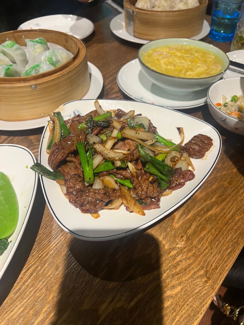 Flash Fried Beef Slices with Spring Onion at Lilong By Taste Of Shanghai Rhodes