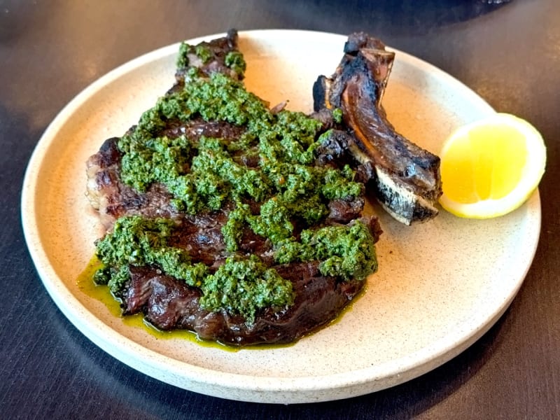 Manning Valley Grass Fed Angus 30 Day Dry Aged Rib Eye 600g at The Wood Restaurant