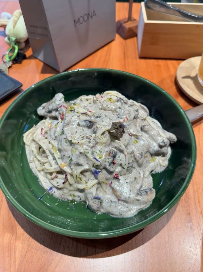 Creamy Black Truffle Mushroom Pasta at Lumi Cafe • Coffee • Soufflé Pancake • Breakfast • Lunch