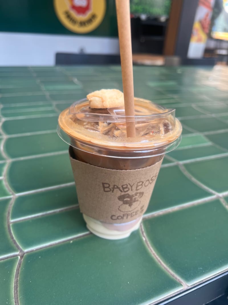 Iced Banana Latte at Baby Boss Coffee
