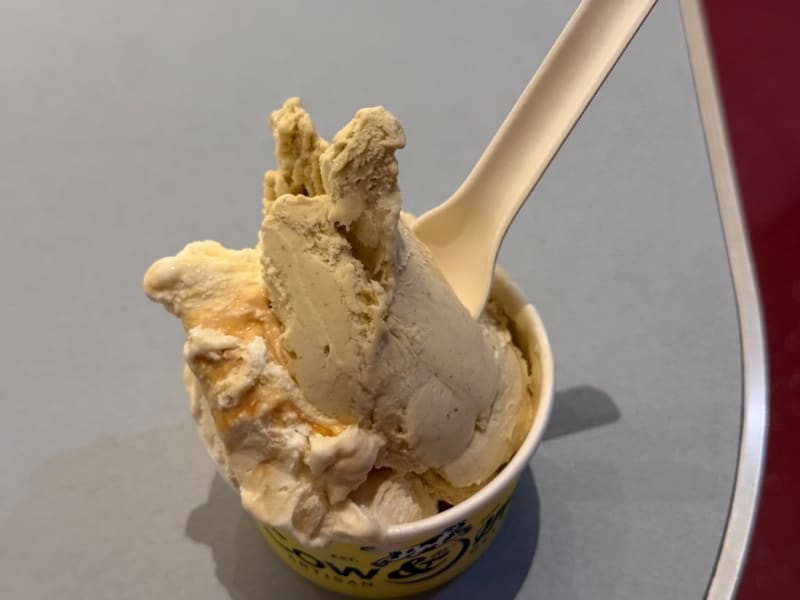 Pistachio and Malt Miso Caramel Gelato at Cow And The Moon