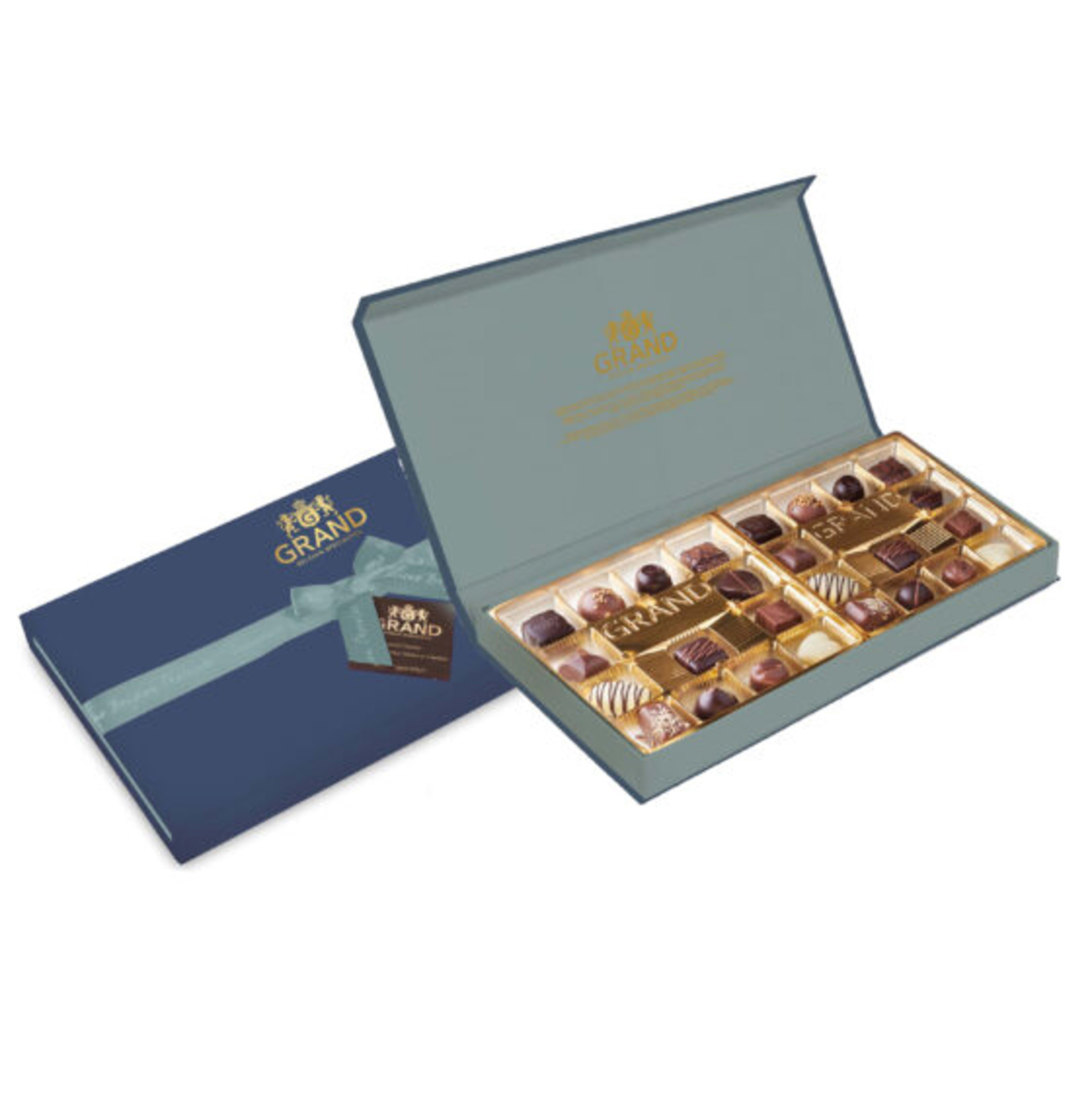 En palett av läckra praliner