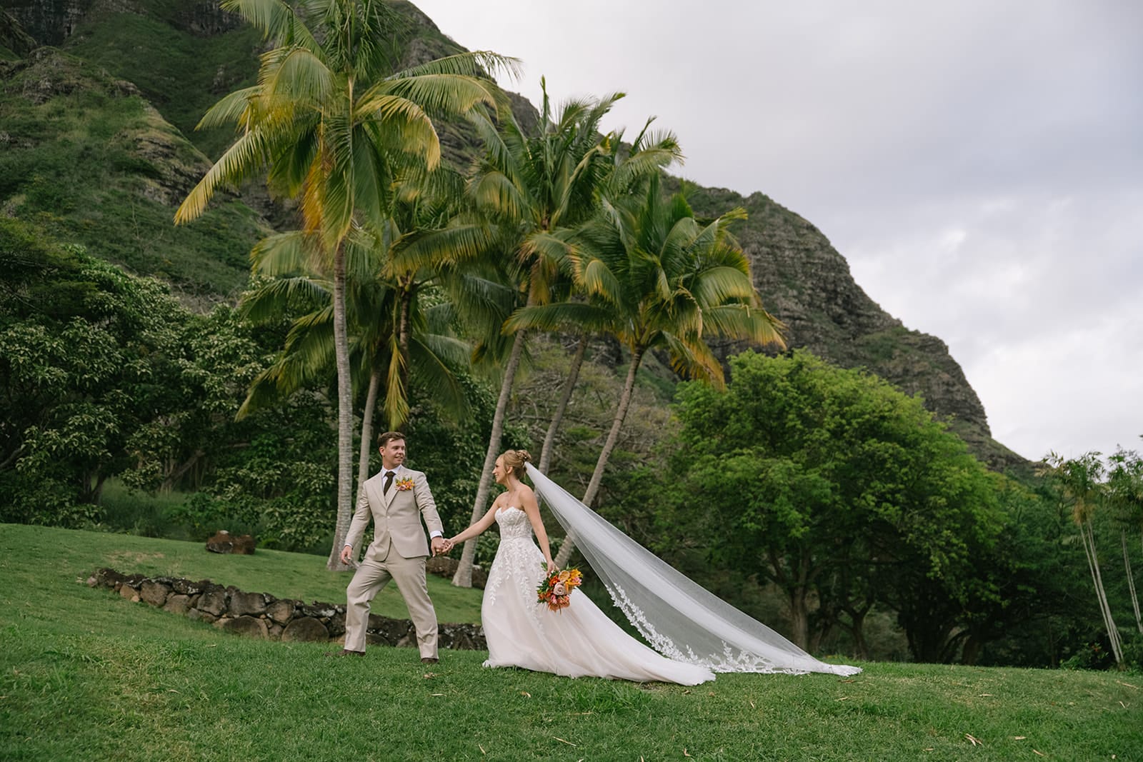 Capturing Love: A Beautiful Intimate Wedding at Kualoa Ranch Oahu with Digital and Film Photography