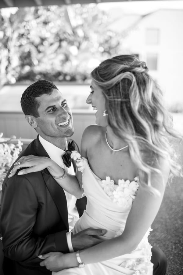 The Ultimate Guide to a Luxurious Wedding at 1 Hotel Hanalei Bay Kauai, black and white couple portrait