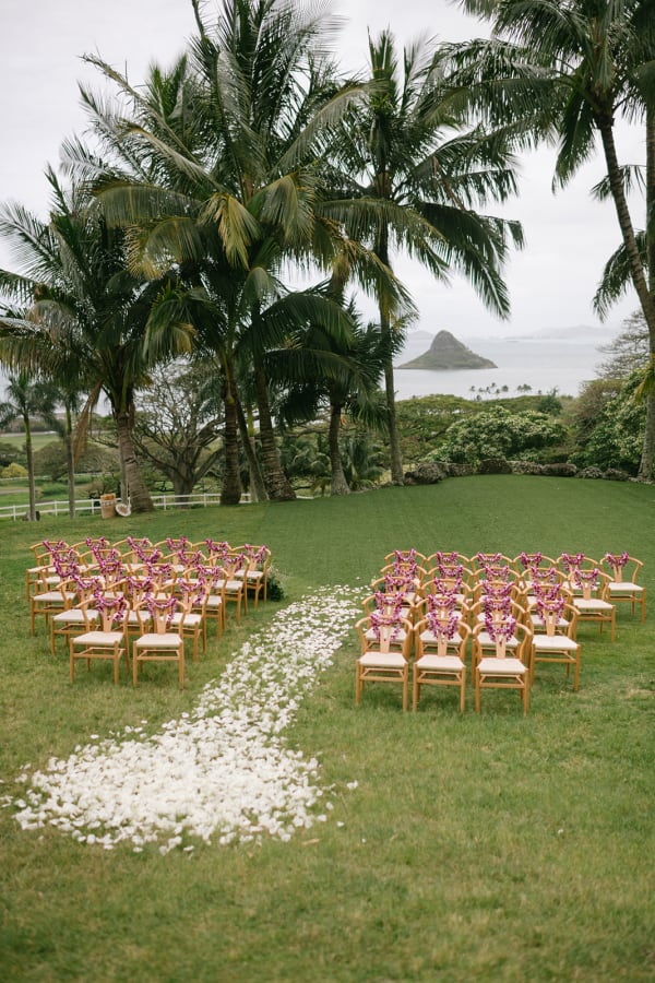 Wedding portrait at Paliku Gardens at Kualoa Ranch, photo 02