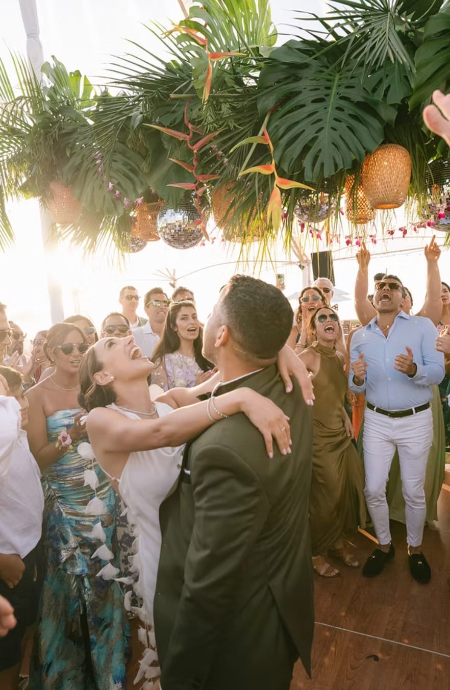 Bride and groom at their Hawaii wedding