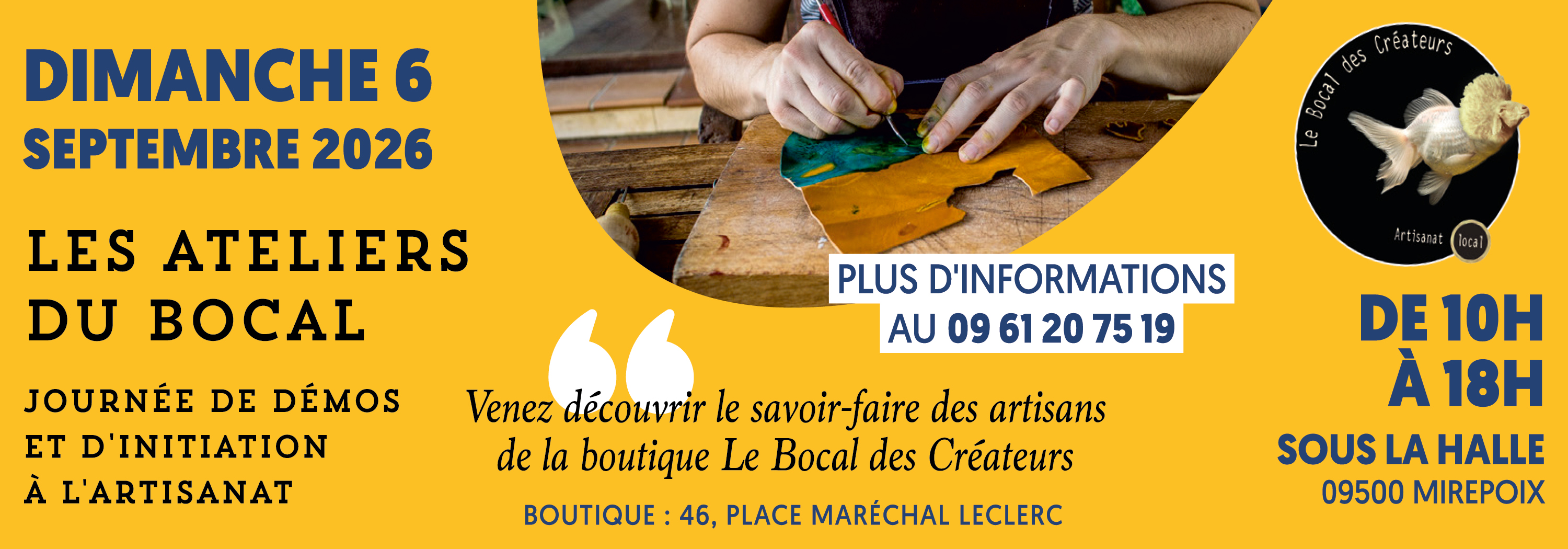 Le Bocal des Créateurs - Les ateliers du Bocal - Septembre 2026