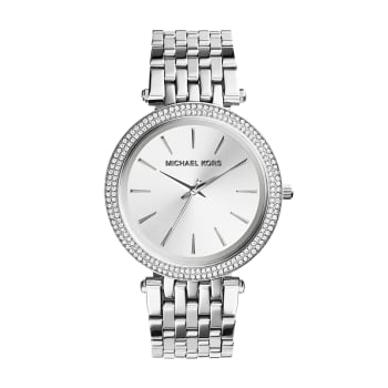 Michael Kors Silver-Tone Glitz Darci Watch