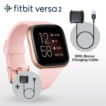 Fitbit Versa 2 - Rose cuivre - montre intelligente avec bracelet