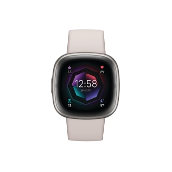 Fitbit Sense 2 Platinum Aluminum with Lunar White  Band