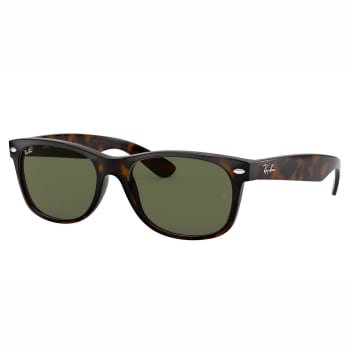 Lunettes de soleil classiques New Wayfarer de Ray-Ban - Tortue mat/Vert cristal