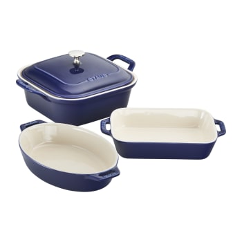 ENSEMBLE DE CUISSON ET DE MÉLANGE EN CÉRAMIQUE DE 4 PIÈCES DE STAUB - BLEU