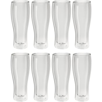 ZWILLING SORRENTO DOUBLE WALL GLASS BEER 8PK 414ml each