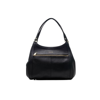 CHAMPS Gala Collection Leather Hobo Bag, Black