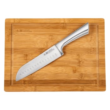 Ensemble De Couteau Santoku De 6 1/2 Po Et Une Planche Damashiro