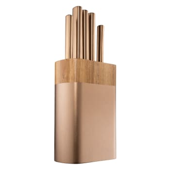 Daisho Nara Knife Block 6pc Copper