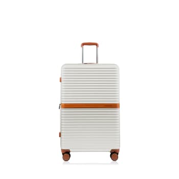 CHAMPS Vintage II Collection Large Check in Hard side Expandable Luggage - Ivory