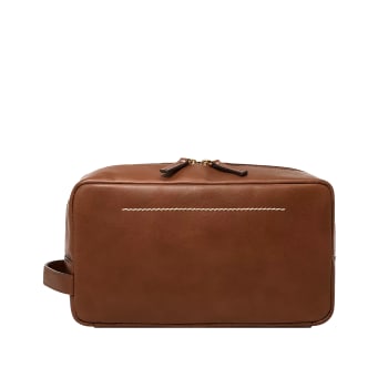 Fossil Westover Brown Leather Dopp Kit