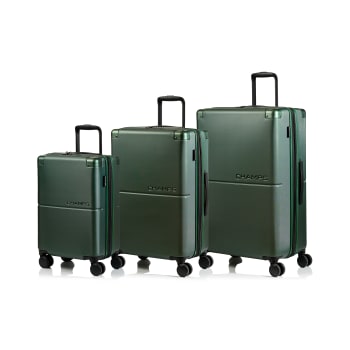 CHAMPS Earth Collection 3 Pc Hard side Expandable Luggage Set, Green