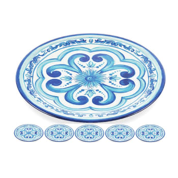 Guzzini MELAMINE BLUES COLLECTION Dinner Plates - 6 Piece Set