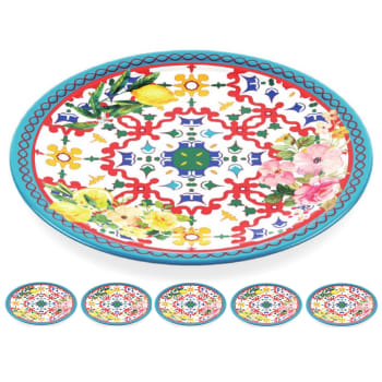 Guzzini MELAMINE LEMON COLLECTION Dinner Plates 27.5cm/10.8” - 6 Piece Set