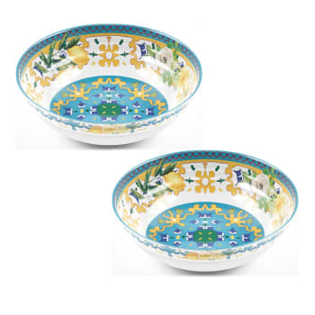 Guzzini MELAMINE LEMON COLLECTION Large Serving Bowls 30cm - 2 Piece Set