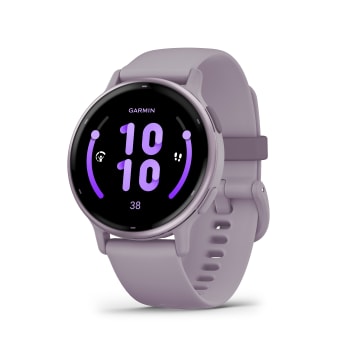 Garmin® vívoactive® 5 Metallic Orchid Aluminum Bezel with Orchid Case and Silicone Band - 42MM