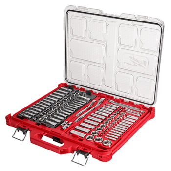 Milwaukee 106pc 1/4" and 3/8" Metric & SAE Ratchet and Socket Set with PACKOUT™ Low-Profile Organizer