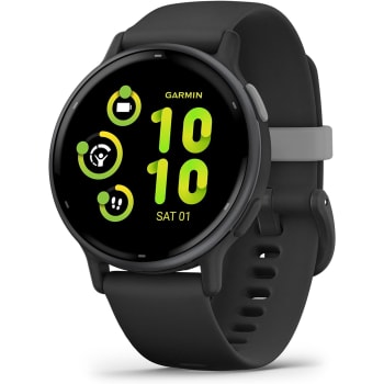 Garmin® vívoactive® 5 Slate Aluminum Bezel with Black Case and Silicone Band - 42MM