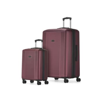 Bugatti-Manchester-2 pcs Luggage Set-pomegrenate