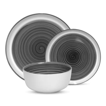 Brilliant-Astra Charcoal 12 Piece Dinnerware Set, Service for 4