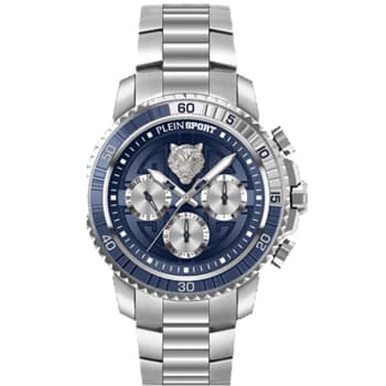 PLEIN SPORT Powerlift Blue Dial Stainless Steel Band Men’s Watch - 45mm