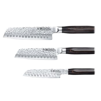 Ensemble de 3 couteaux Santoku EMPEROR DamashiroMD de Cuisine::proMD