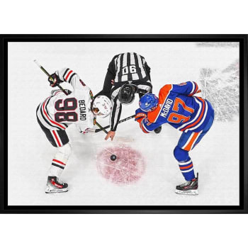 Frameworth Connor Bedard/Connor McDavid 20x29 "Face-Off" Framed Canvas