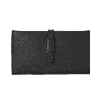 Roots Large Foldover Wallet Black Sand Cervino