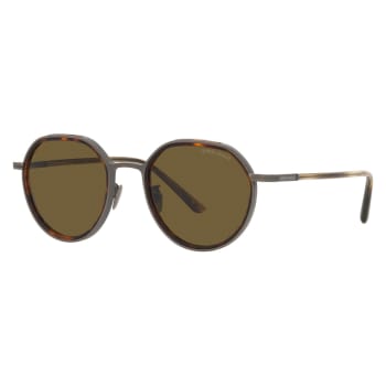 Giorgio Armani™ Sunglasses AR6144  - Brushed Gunmetal and Striped Brown