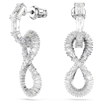 Swarovski Hyperbola Drop Earrings Infinity - White Rhodium Plated