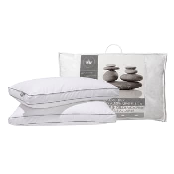 Oreiller en alternative au duvet en microfibre gel à soutien moyen de Canadian Down & Feather Company - Grand lit - Paquet de 2
