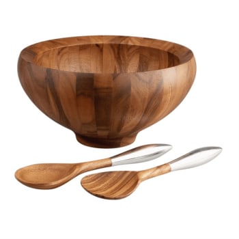 Nambe "Yaro" Salad Bowl with servers