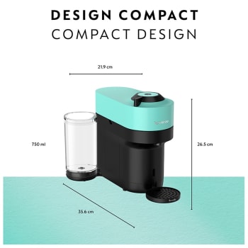 poppoミント　36 Nespresso Vertuo Pop+ Coffee Pod Machine by Breville - Aqua Mint
