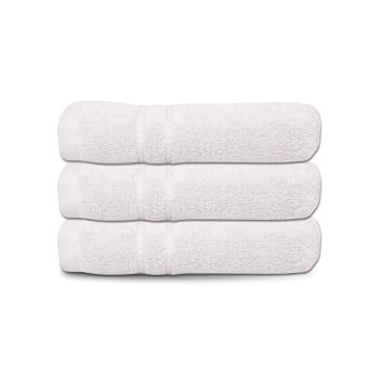 Cuddle Down Portofino 100% Cotton Bath Towel Set of 3 - White