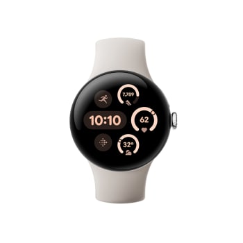 Montre Pixel Watch 3 (41 mm) de Google - Montre Intelligente technologie Android avec Suivi Cardiaque, Course Avancée avec Fitbit, Analyse Fitness, Batterie 24H -Boîtier Aluminium Argent Poli - Bracelet Porcelaine - Wi-Fi